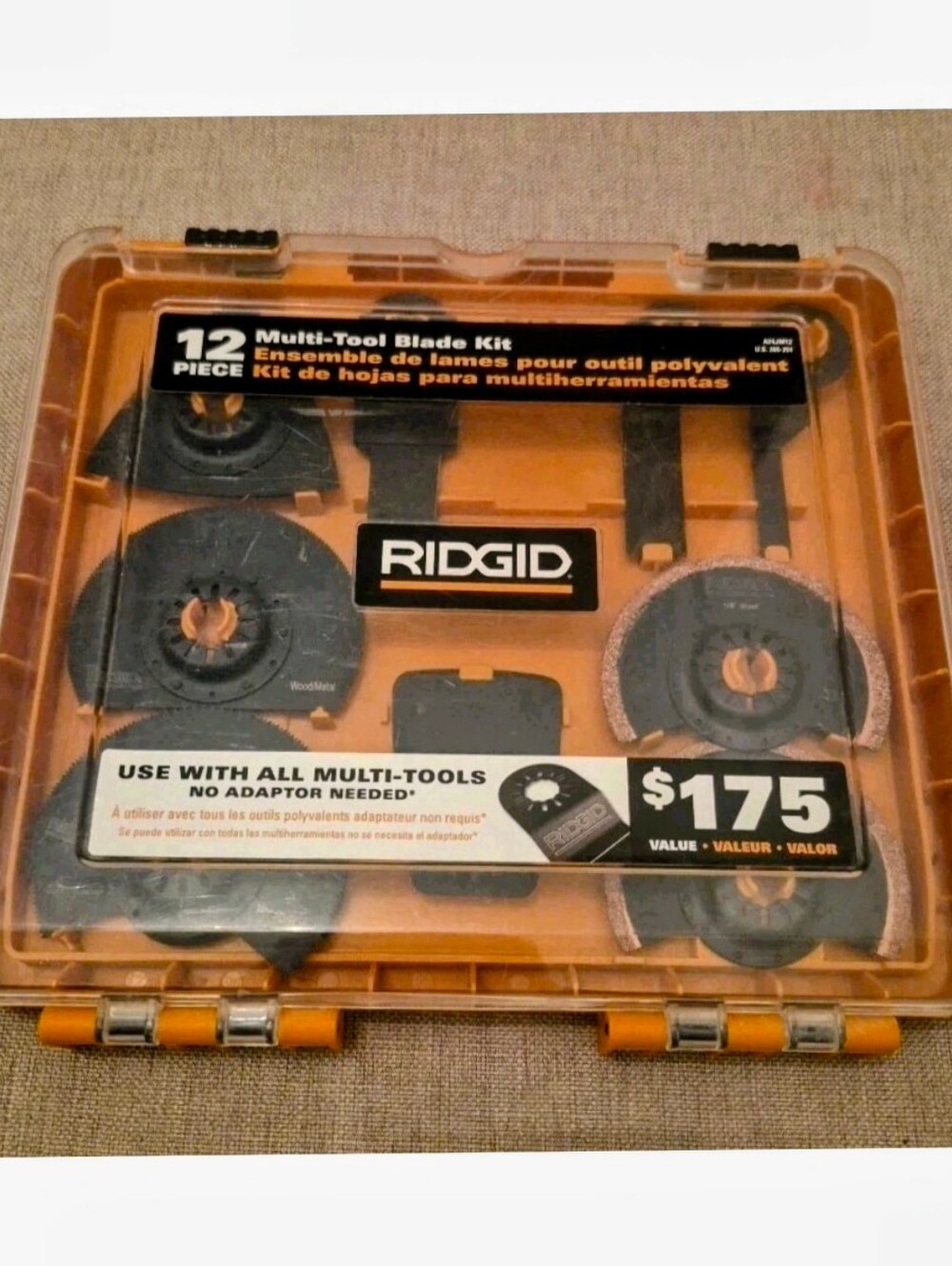 RIDGID 12-Piece Multi-Tool Blade Kit in Orange and Black - A24JM12 Universal